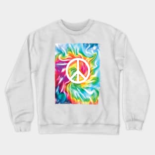 Peace Tie Dye Heart - 70's love Crewneck Sweatshirt